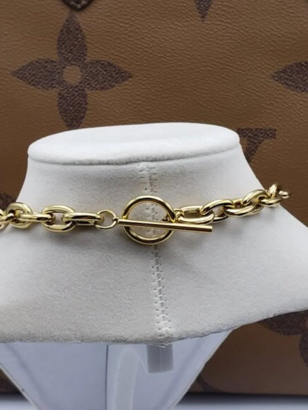 18K Gold-Plated Necklace with Authentic Louis Vuitton Padlock